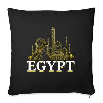 Egypte Voyage Pyramides Sphinx Vacances Egyptiennes - Housse de coussin décorative 45 x 45 cm - noir - Devant