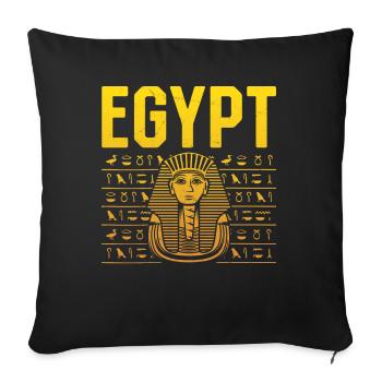 Tutankhamun Egyptian God Egypt Pharaoh - Sofa pillowcase 17,3'' x 17,3'' (45 x 45 cm) - black - Front