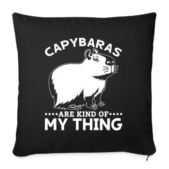 Capybara Lover Frauen Männer Capybaras - Sofakissenbezug 45 x 45 cm - Schwarz - Vorne
