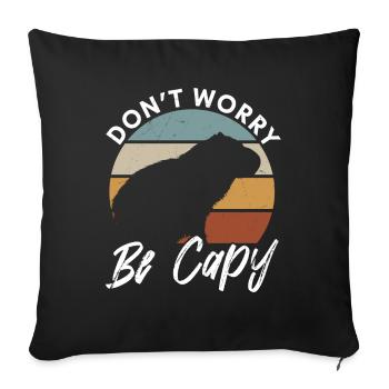 Tierliebhaber Happy Capybara - Sofakissenbezug 45 x 45 cm - Schwarz - Vorne