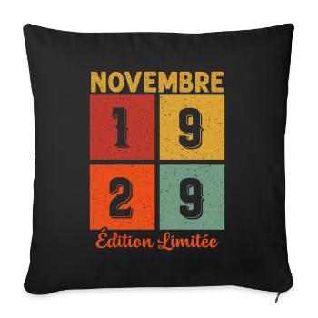 Novembre 1929 Édition limitée - Housse de coussin décorative 45 x 45 cm - noir - Devant