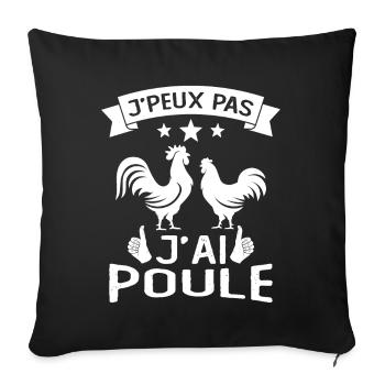 I Can't I Have Hen - Sofa pillowcase 17,3'' x 17,3'' (45 x 45 cm) - black - Front
