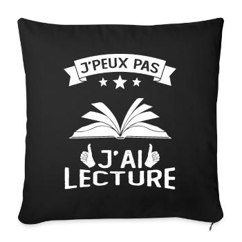 Je Peux Pas J'Ai Lecture - Housse de coussin décorative 45 x 45 cm - noir - Devant