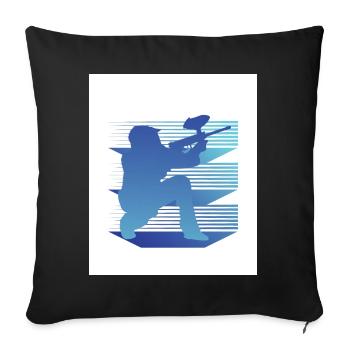 Geometry Paintball - Sofa pillowcase 17,3'' x 17,3'' (45 x 45 cm) - black - Front
