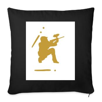 Geometry Paintball - Sofa pillowcase 17,3'' x 17,3'' (45 x 45 cm) - black - Front
