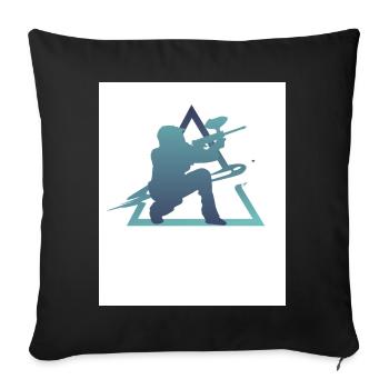 Geometry Paintball - Sofa pillowcase 17,3'' x 17,3'' (45 x 45 cm) - black - Front