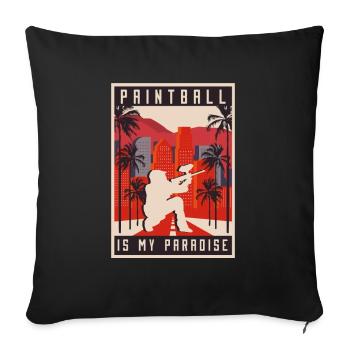 Paintball de palmier de Californie - Housse de coussin décorative 45 x 45 cm - noir - Devant
