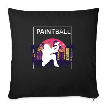 Paintball de palmier de Californie - Housse de coussin décorative 45 x 45 cm - noir - Devant
