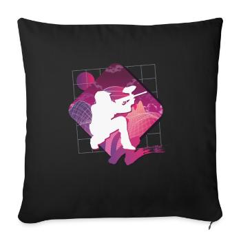 Vaporwave Paintball - Sofa pillowcase 17,3'' x 17,3'' (45 x 45 cm) - black - Front