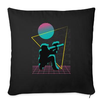 Vaporwave Paintball - Sofa pillowcase 17,3'' x 17,3'' (45 x 45 cm) - black - Front