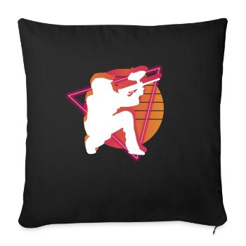 Vaporwave Paintball - Sofa pillowcase 17,3'' x 17,3'' (45 x 45 cm) - black - Front
