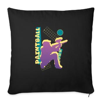 Vaporwave Paintball - Sofa pillowcase 17,3'' x 17,3'' (45 x 45 cm) - black - Front