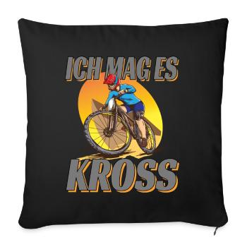 Ich Mag Es Kross Mountainbike - Sofakissenbezug 45 x 45 cm - Schwarz - Vorne