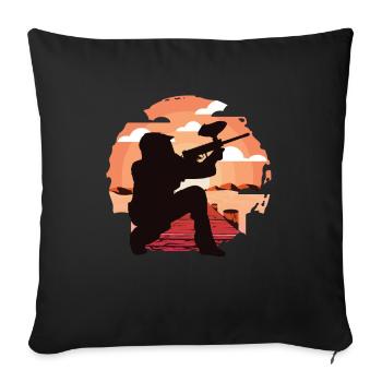 Paintball Paintball Player - Sofa pillowcase 17,3'' x 17,3'' (45 x 45 cm) - black - Front