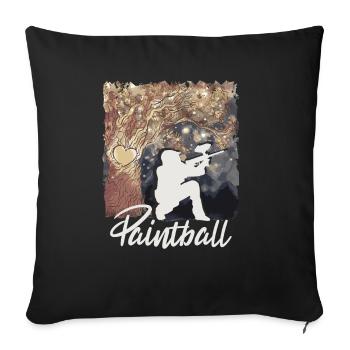 Paintball Paintball Player - Sofa pillowcase 17,3'' x 17,3'' (45 x 45 cm) - black - Front