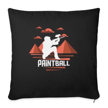Paintball Paintball Player - Sofa pillowcase 17,3'' x 17,3'' (45 x 45 cm) - black - Front