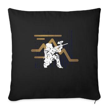 Paintball Paintball Player - Sofa pillowcase 17,3'' x 17,3'' (45 x 45 cm) - black - Front