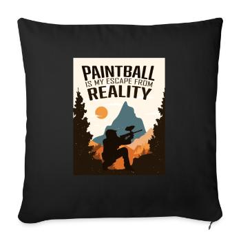 Paintball, paintball player - Sofa pillowcase 17,3'' x 17,3'' (45 x 45 cm) - black - Front