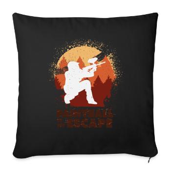 Paintball, paintball player - Sofa pillowcase 17,3'' x 17,3'' (45 x 45 cm) - black - Front