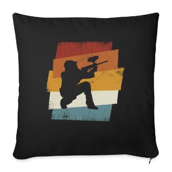 Paintball rétro - Housse de coussin décorative 45 x 45 cm - noir - Devant