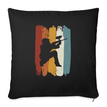 Paintball rétro - Housse de coussin décorative 45 x 45 cm - noir - Devant
