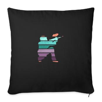 Paintball rétro - Housse de coussin décorative 45 x 45 cm - noir - Devant