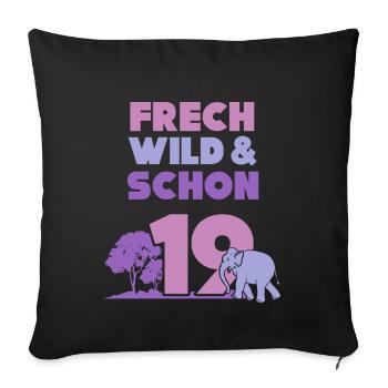 19 Jahre Geburtstag Elefant - Sofakissenbezug 45 x 45 cm - Schwarz - Vorne