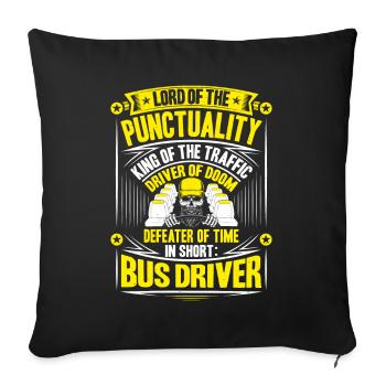 Chauffeur d’autobus Chauffeur d’autobus Autobus chauffeur d’autobus scolaire - Housse de coussin décorative 45 x 45 cm - noir - Devant
