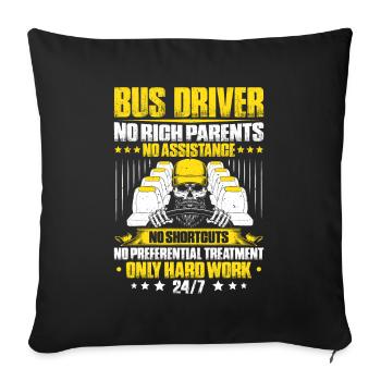 Busfahrer Bus Driver Busman Schulbusfahrer - Sofakissenbezug 45 x 45 cm - Schwarz - Vorne