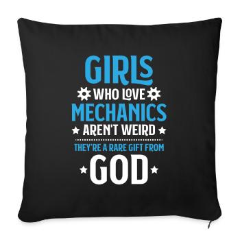 Mechanic Mechanic Mechanics Mechanic - Sofa pillowcase 17,3'' x 17,3'' (45 x 45 cm) - black - Front