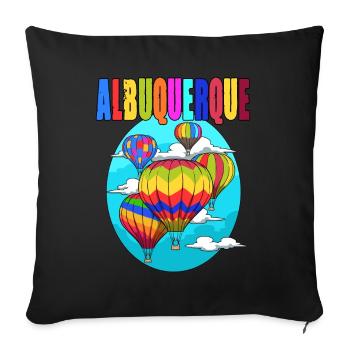 Albuquerque Ballon New Mexico Party Heißluftballon - Sofakissenbezug 45 x 45 cm - Schwarz - Vorne