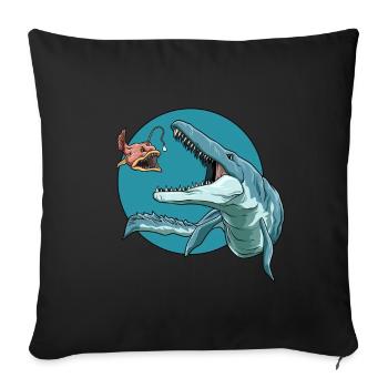 Elasmosaurus Laternenfisch Dinosaurier - Sofakissenbezug 45 x 45 cm - Schwarz - Vorne