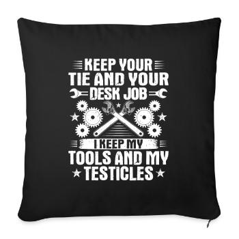 Mechanic Mechanic Mechanics Mechanic - Sofa pillowcase 17,3'' x 17,3'' (45 x 45 cm) - black - Front