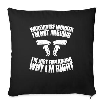 Warehouse Logistics Specialist Warehouse Worker Warehouse - Sofa pillowcase 17,3'' x 17,3'' (45 x 45 cm) - black - Front