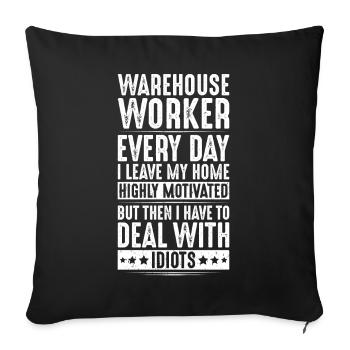 Warehouse Logistics Specialist Warehouse Worker Warehouse - Sofa pillowcase 17,3'' x 17,3'' (45 x 45 cm) - black - Front