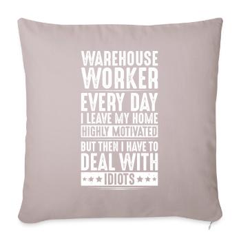 Fachkraft für Lagerlogistik Warehouse Worker Lager - Sofakissenbezug 45 x 45 cm - helles Taupe - Vorne