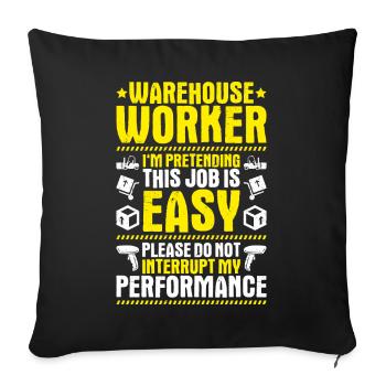 Warehouse Logistics Specialist Warehouse Worker Warehouse - Sofa pillowcase 17,3'' x 17,3'' (45 x 45 cm) - black - Front