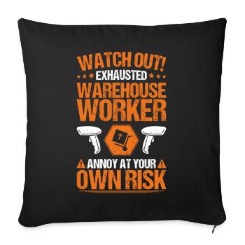 Warehouse Logistics Specialist Warehouse Worker Warehouse - Sofa pillowcase 17,3'' x 17,3'' (45 x 45 cm) - black - Front