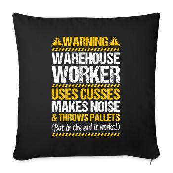 Warehouse Logistics Specialist Warehouse Worker Warehouse - Sofa pillowcase 17,3'' x 17,3'' (45 x 45 cm) - black - Front