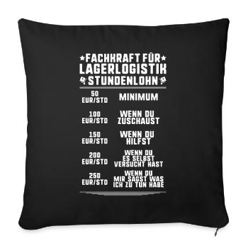 Fachkraft für Lagerlogistik Warehouse Worker Lager - Sofakissenbezug 45 x 45 cm - Schwarz - Vorne