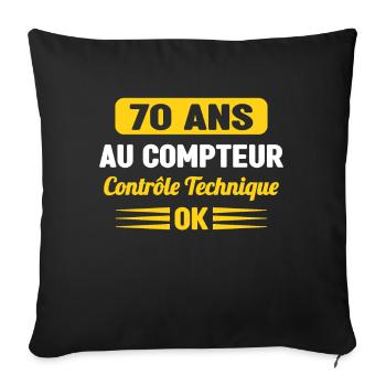70 Ans Au Compteur Humour 70eme Anniversaire - Housse de coussin décorative 45 x 45 cm - noir - Devant