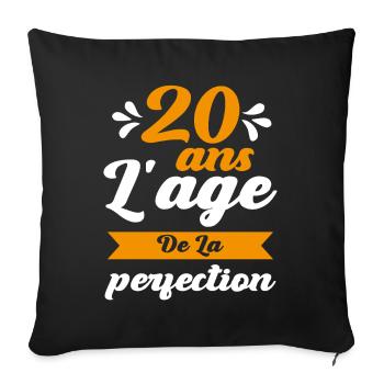 Anniversaire 20 ans - 20 Ans âge de la perfection - Housse de coussin décorative 45 x 45 cm - noir - Devant