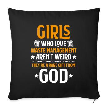 Specialist for recycling and waste management - Sofa pillowcase 17,3'' x 17,3'' (45 x 45 cm) - black - Front