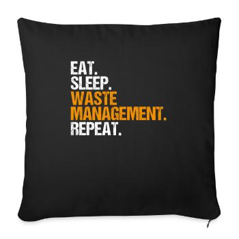 Specialist for recycling and waste management - Sofa pillowcase 17,3'' x 17,3'' (45 x 45 cm) - black - Front