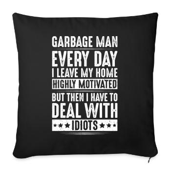 Specialist for recycling and waste management - Sofa pillowcase 17,3'' x 17,3'' (45 x 45 cm) - black - Front