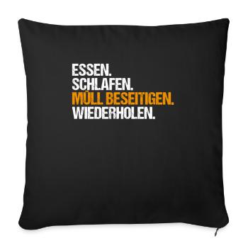 Fachkraft für Kreislauf- und Abfallwirtschaft - Sofakissenbezug 45 x 45 cm - Schwarz - Vorne