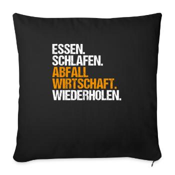 Fachkraft für Kreislauf- und Abfallwirtschaft - Sofakissenbezug 45 x 45 cm - Schwarz - Vorne