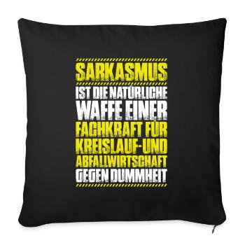 Fachkraft für Kreislauf- und Abfallwirtschaft - Sofakissenbezug 45 x 45 cm - Schwarz - Vorne