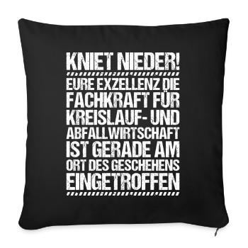 Fachkraft für Kreislauf- und Abfallwirtschaft - Sofakissenbezug 45 x 45 cm - Schwarz - Vorne