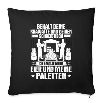 Fachkraft für Lagerlogistik Warehouse Worker Lager - Sofakissenbezug 45 x 45 cm - Schwarz - Vorne